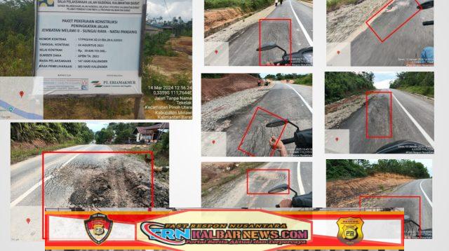 Papan Plank Proyek dan Situasi Jalan Rusak
